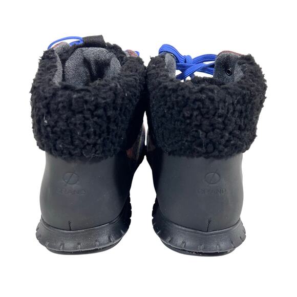 Cole Haan Zero Grand Insulated Wool Booties Women 10.5B Plaid Black Red Blue - Picture 4 of 11